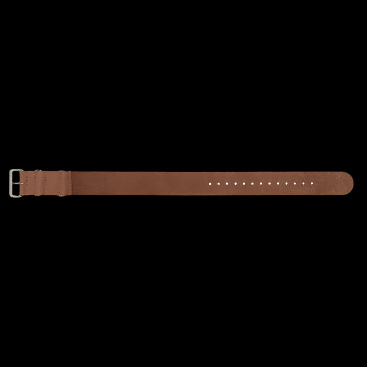 18mm Brown Leather NATO Pattern Military Watch Strap