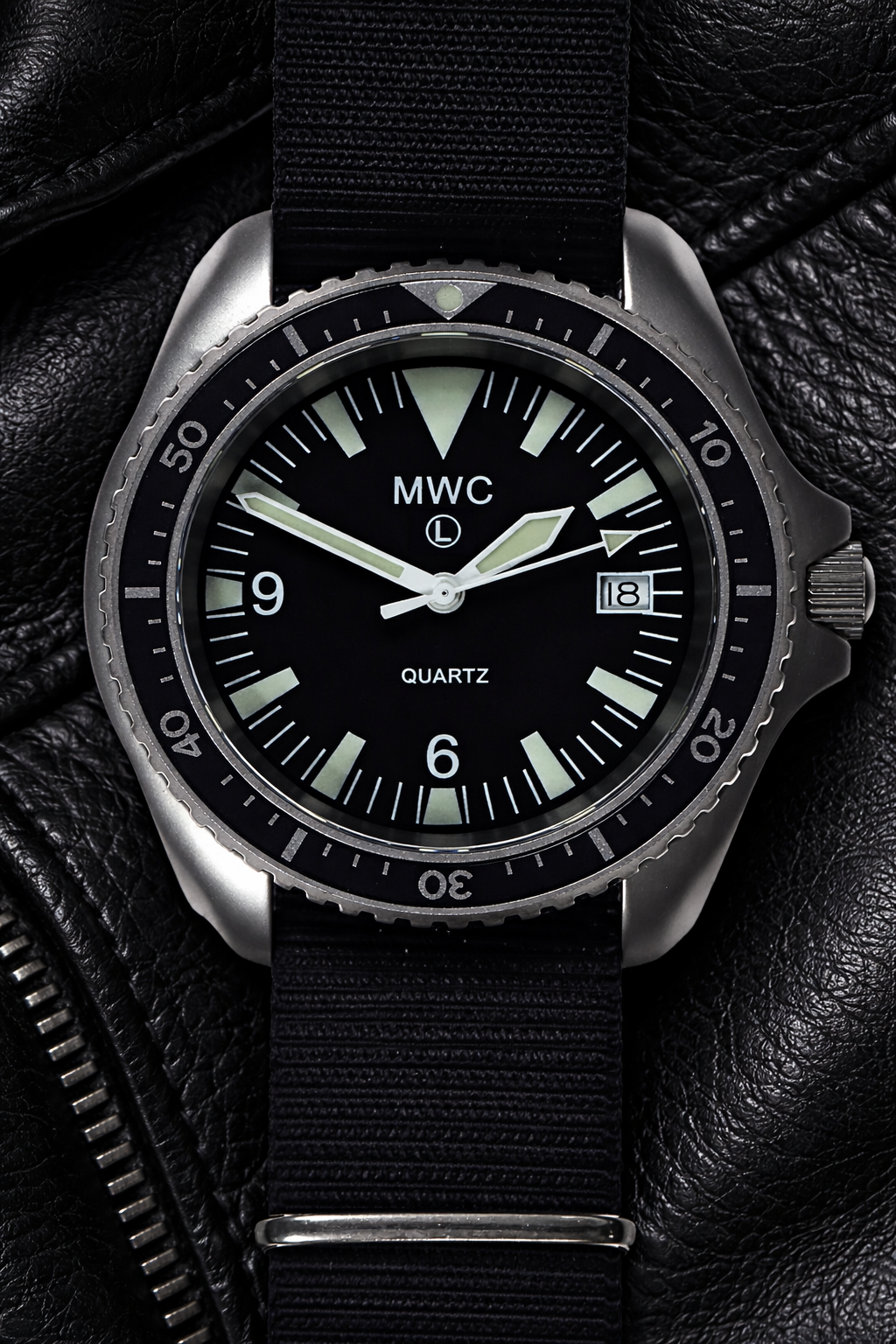 Current NATO Pattern Quartz Military Divers Watch with Sapphire Crystal and 10 Year Battery Life and Ceramic Bezel - NATO STOCK NUMBER NSN 6645-99-157-3496