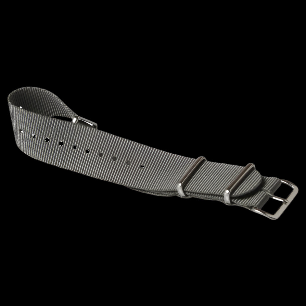 18mm Admiralty Grey NATO Military Watch Strap in Ballistic Nylon with Stainless Steel Fasteners