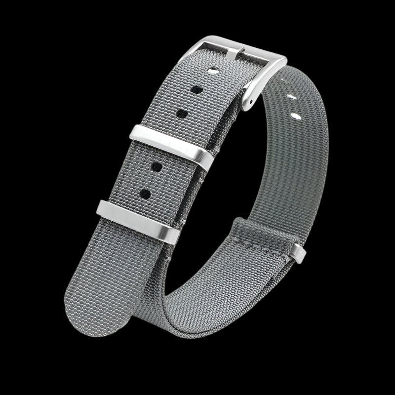 24mm Ribbed Grey NATO Military Watch Strap