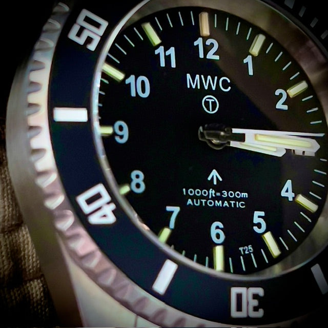MWC 24 Jewel 300m Automatic Military Divers Watch with Tritium GTLS Tubes for Enhanced Nighttime Performance