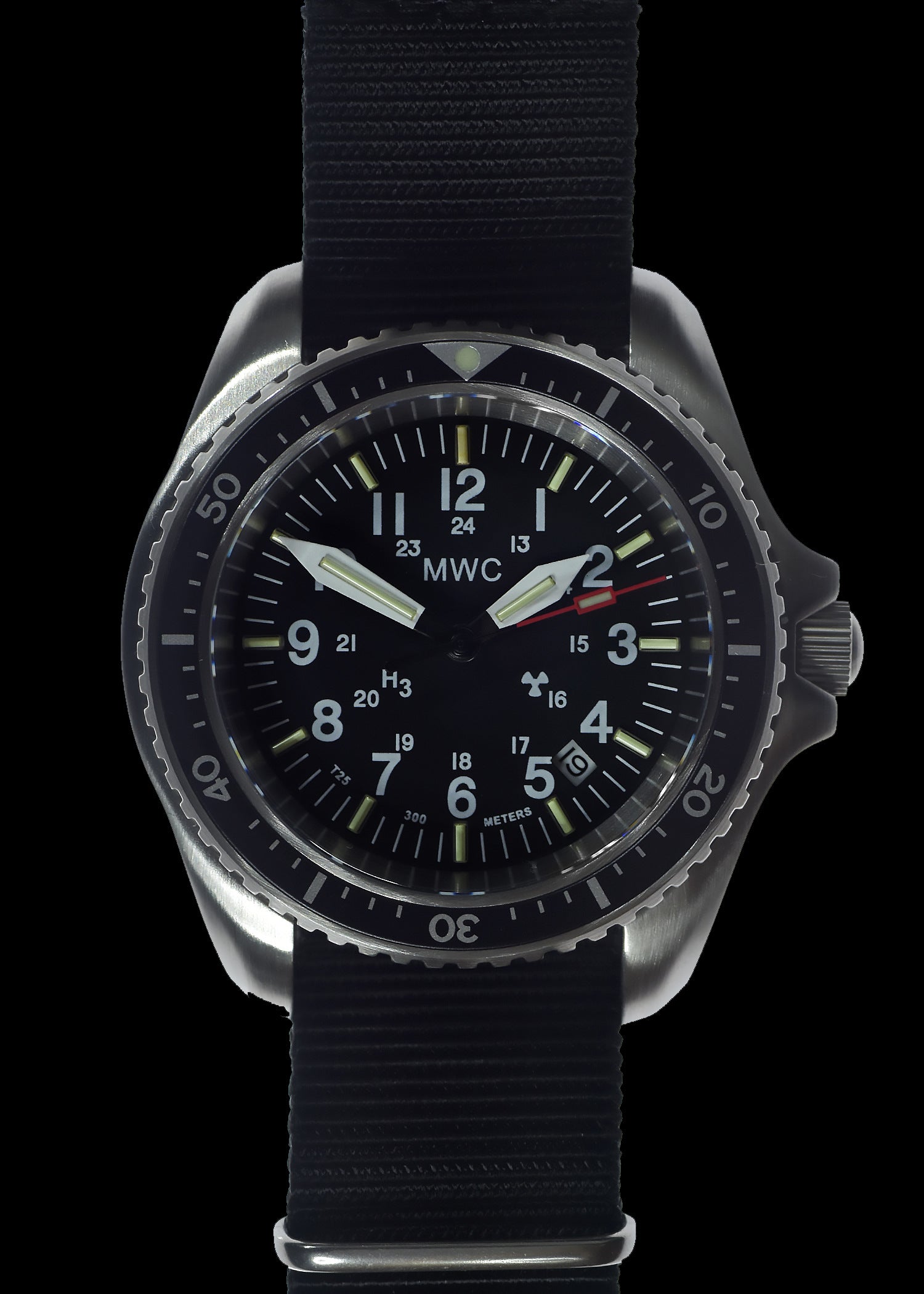 MWC Stainless Steel Automatic Military Divers Watch - Tritium / GTLS Illumination, Sapphire Crystal and 60 Hour Power Reserve