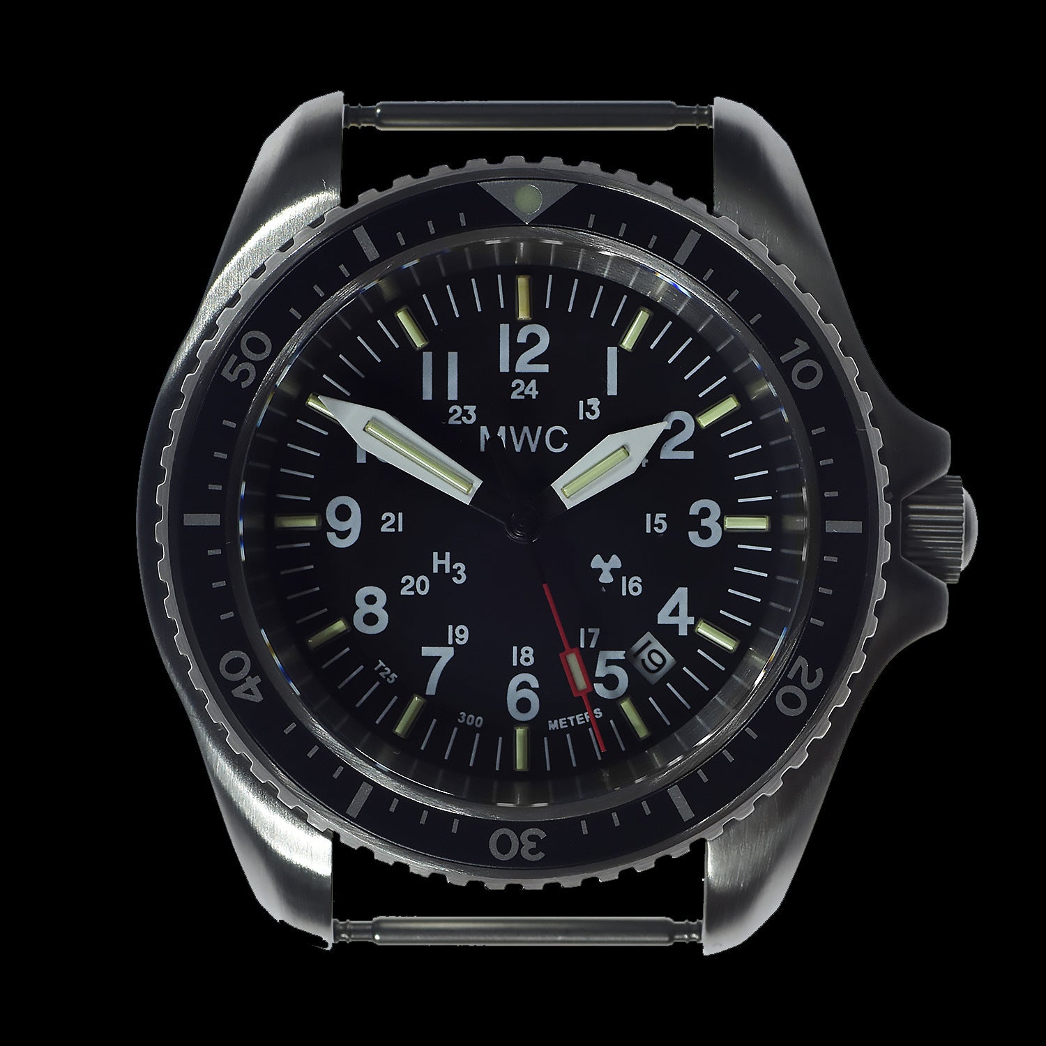 MWC Stainless Steel Automatic Military Divers Watch - Tritium / GTLS Illumination, Sapphire Crystal and 60 Hour Power Reserve