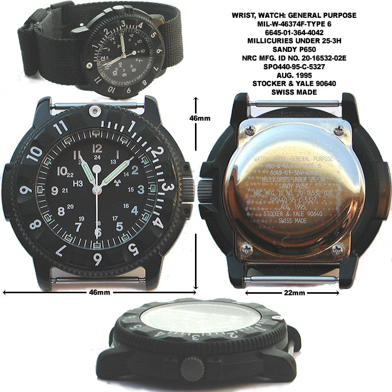 MWC P656 2025 Model PVD Tactical Series Watch with Day/Date, GTLS Tritium and Sapphire Crystal