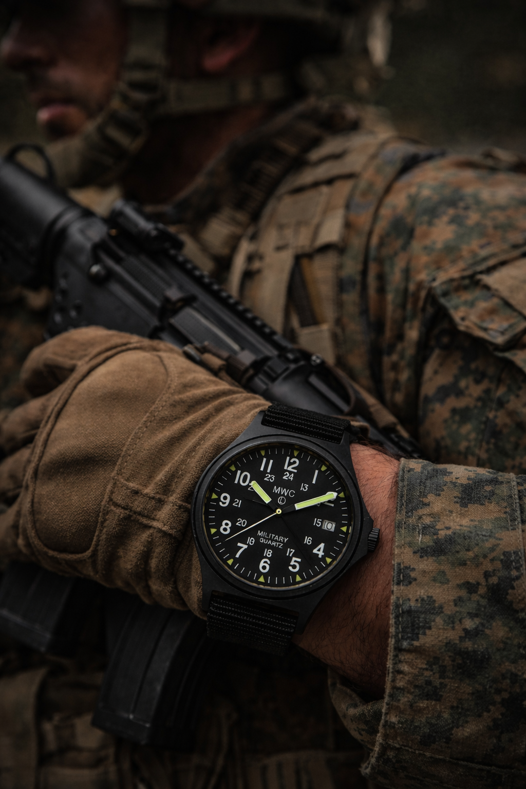 MWC G10 PVD 12/24 200m Water Resistant Military Watch, Sapphire Crystal and 10 Year Battery Life