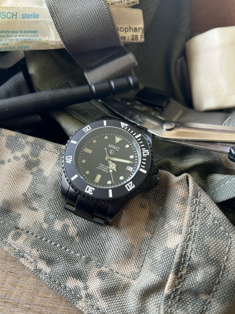 MWC 24 Jewel 300m Automatic Divers Watch with PVD Bracelet, Ceramic Bezel and Sapphire Crystal