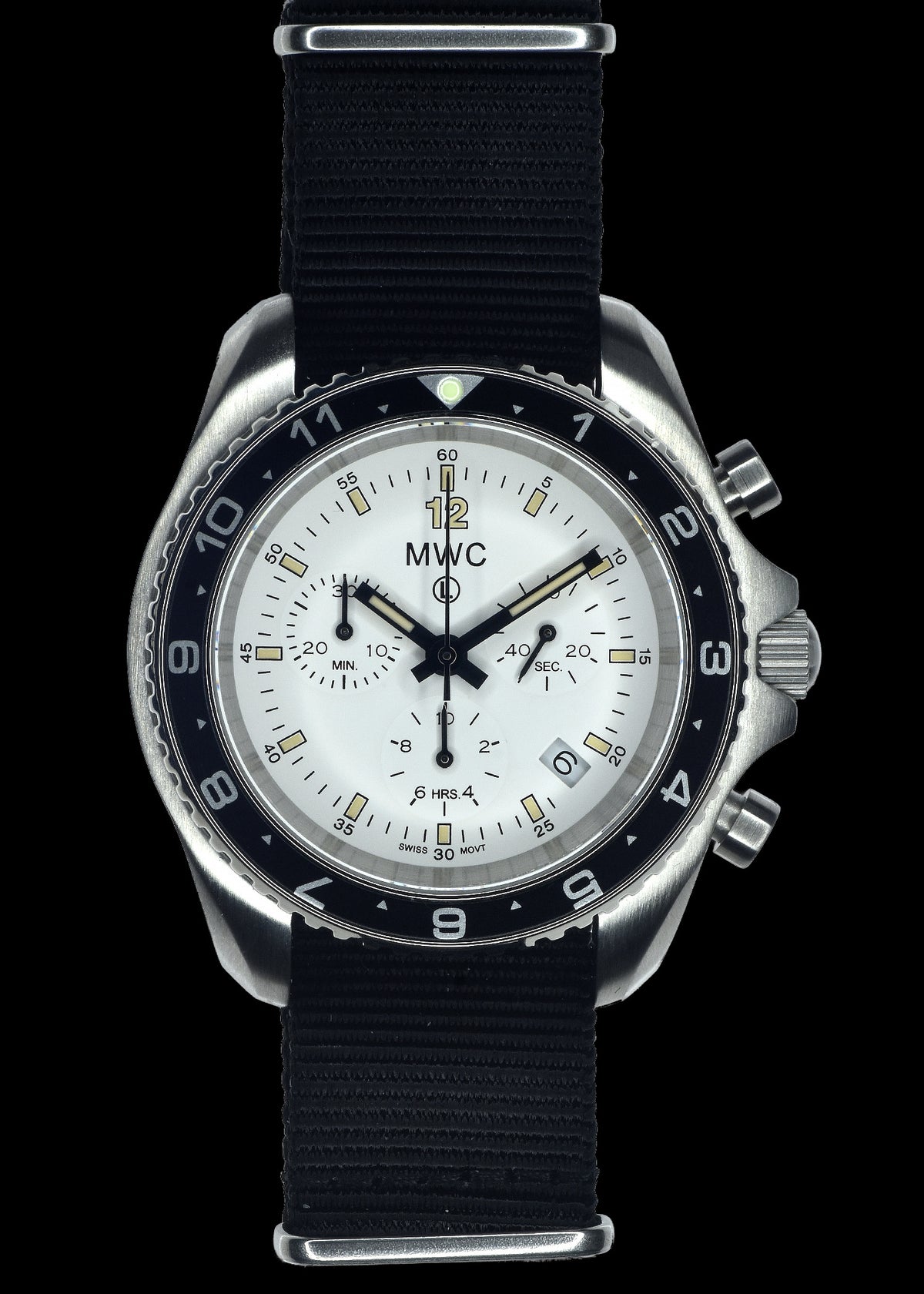 MWC NATO Pattern Stainless Steel Military Pilots Chronograph with Sapp